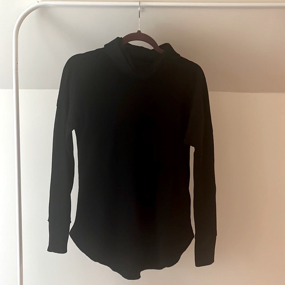 Anthropologie Maeve Black Cowl Neck Thermal Longsleeve